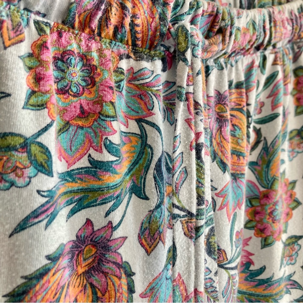 Soft Surroundings Harbour Orleans Blue Floral Paisley Button Up Crop Pajama Set - Picture 11 of 14